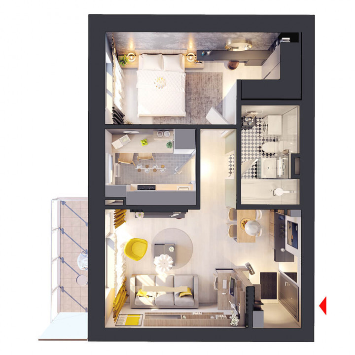 Apartament 2 camere in Hils Brauner. 